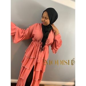 Open ruffle dress